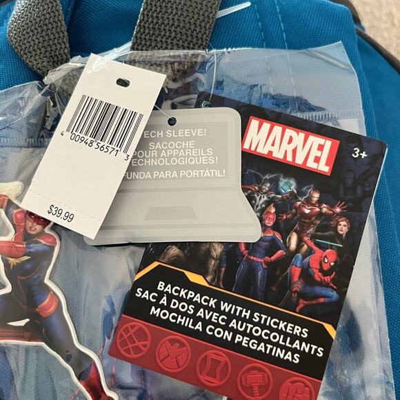 Avengers Marvel Backpack with Laptop Sleeve and Stickers Disney Parks NWT - Picture 4 of 11
